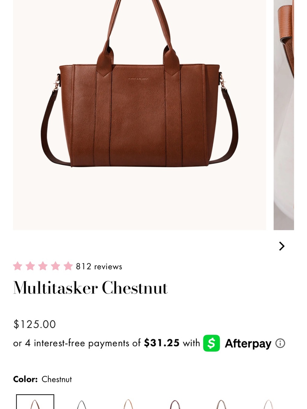 Poppy & Peonies Multitasker Chestnut tote bag - Picture 6 of 8
